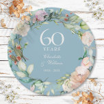 Rose zum 60. 75. Geburtstag der Diamanten Pappteller<br><div class="desc">Diese hübsche botanische Papierplatte aus dem 60. oder 75. Hochzeitstag mit einer zarten Aquarellgarage kann mit Ihren speziellen Diamanten- oder Platinjubiläumsdetails in elegantem Text personalisiert werden. Entwickelt von Thisisnotme©</div>