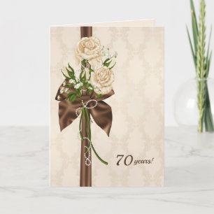 Rose zum 70. Jahrestag Karte