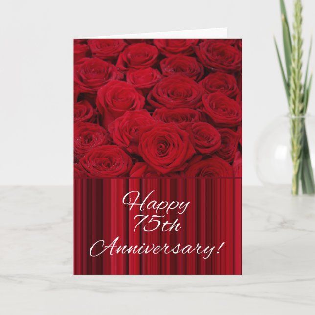 Rose zum 75. Jahrestag Karte (Vorderseite)