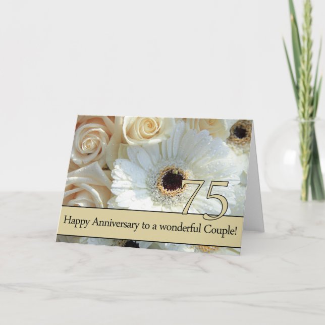 Rose zum 75. Jahrestag Karte (Vorderseite)