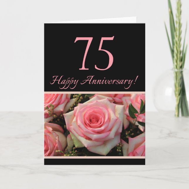 Rose zum 75. Jahrestag Karte (Vorderseite)