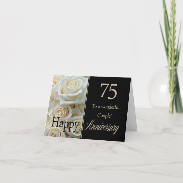 Rose zum 75. Jahrestag Karte (Vorderseite)
