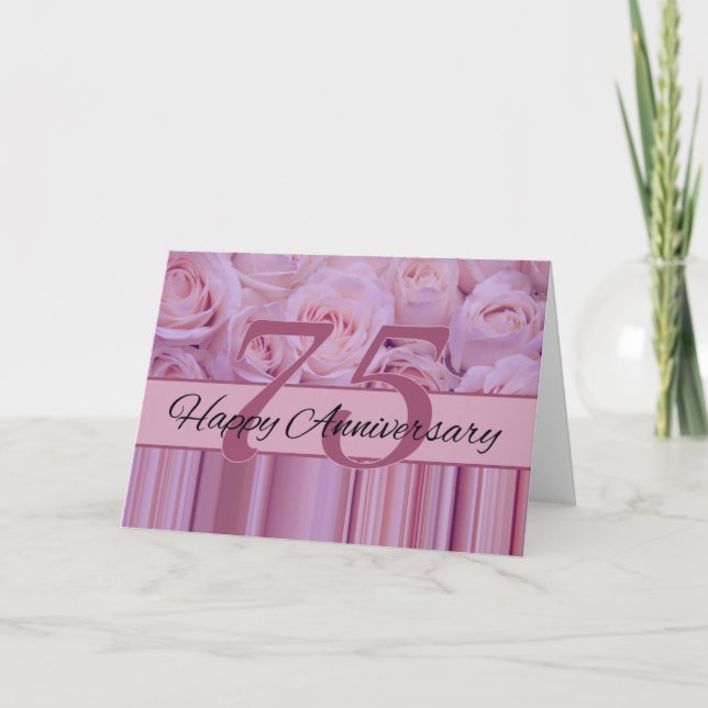 Rose zum 75. Jahrestag Karte (Vorderseite)
