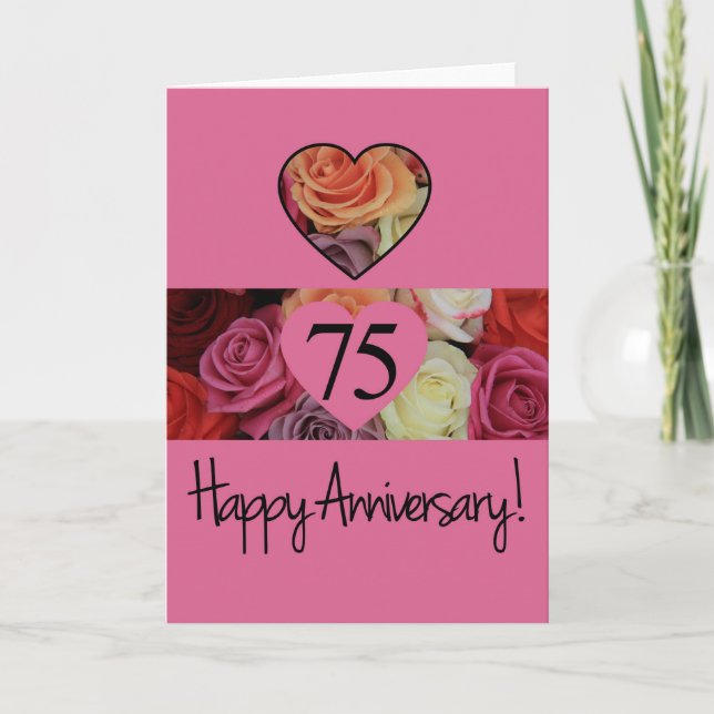 Rose zum 75. Jahrestag Karte (Vorderseite)