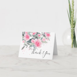 Rose zum Erröten von Wasserfarben Danke Karte