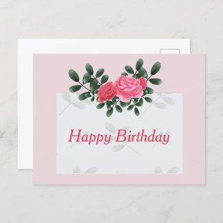 Rose zum Geburtstag Postkarte