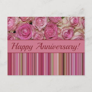 Rose zum glücklichen Jahrestag Postkarte