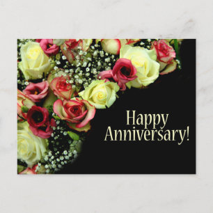 Rose zum glücklichen Jahrestag Postkarte