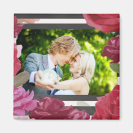 Rose zum Hochzeitstag, Streifen, kundenspezifische Magnet