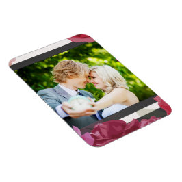 Rose zum Hochzeitstag, Streifen, kundenspezifische Magnet