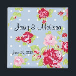 Rose zum Magnet "Blaue Gastgeschenk Hochzeit"<br><div class="desc">Diese Rose auf Blue Gastgeschenk Hochzeit Magnet ist ideal für Frühlings- oder Sommerhochzeiten.</div>