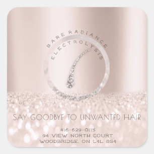 Rose zur Entfernung der Elektrolyse Quadratischer Aufkleber