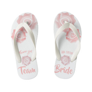 Rose zur Hochzeit von Blumenmädchen Flip Flops