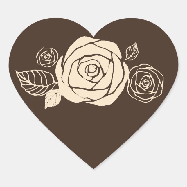 Rose zur Koordinierung von Geschenken Herz-Aufkleber (Vorderseite)