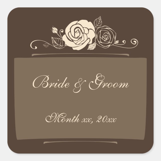 Rose zur Koordinierung von Geschenken Quadratischer Aufkleber (Vorderseite)