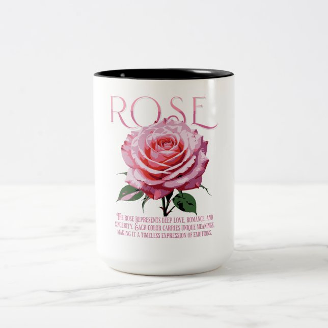 Rose Zweifarbige Tasse (Mittel)