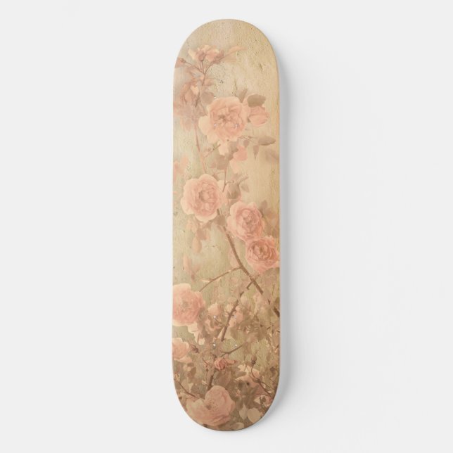 Rose Zweigstelle Rosa Gold Vintag Skateboard (Vorderseite)