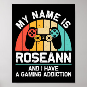 Roseann Geschenk Name Personalisiert Lustig Gaming Poster