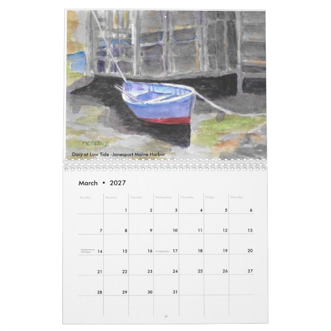 Roseann Meserve Maine Wasserfarbkalender Kalender (Mär 2027)