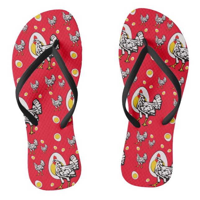 Roseanne Chicken - Funny Roseanne Rooster and Egg Flip Flops (Fußbett)