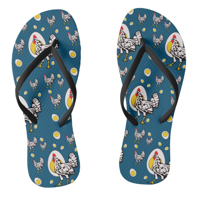 Roseanne Chicken - Funny Roseanne Rooster and Egg Flip Flops (Fußbett)