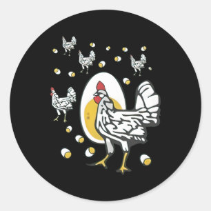 Roseanne Chicken Roseanne Rooster and Egge Runder Aufkleber