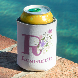 Roseanne Name mit floralem Design Dosenkühler