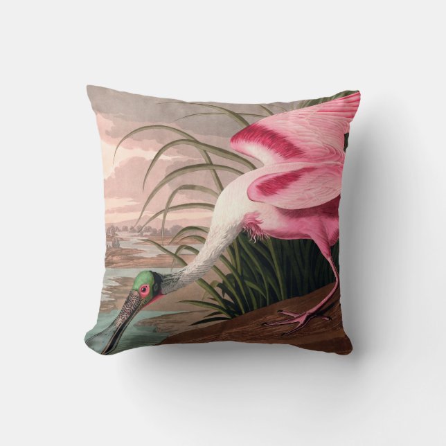 Roseate Spoonbill Audubon Bird Wildlife Kissen (Vorderseite)