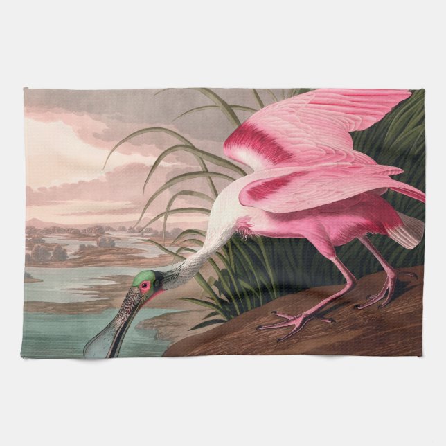 Roseate Spoonbill Audubon Bird Wildlife Küchentuch (Horizontal)