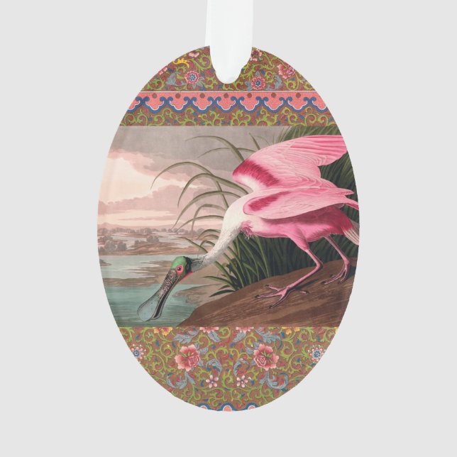 Roseate Spoonbill Audubon Bird Wildlife Ornament (Rückseite)