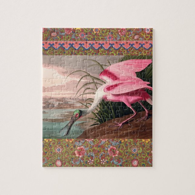 Roseate Spoonbill Audubon Bird Wildlife Puzzle (Vertikal)