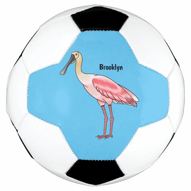 Roseate spoonbill bird cartoon illustration fußball (Vorderseite)
