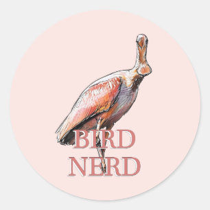 Roseate Spoonbill Bird Nerd Runder Aufkleber