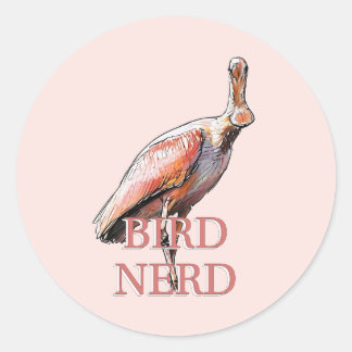 Roseate Spoonbill Bird Nerd Runder Aufkleber