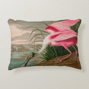 Roseate Spoonbill Birds of America Audubon Print Dekokissen