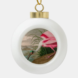Roseate Spoonbill Birds of America Audubon Print Keramik Kugel-Ornament