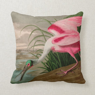Roseate Spoonbill Birds of America Audubon Print Kissen