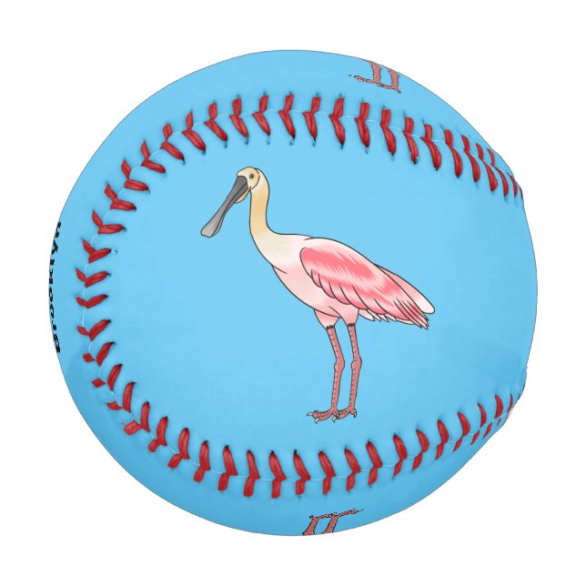 Roseate-Spoonbill-Cartoon Baseball (Vorderseite Links)