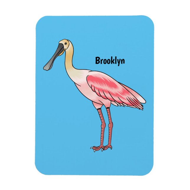 Roseate-Spoonbill-Cartoon Magnet (Vertikal)