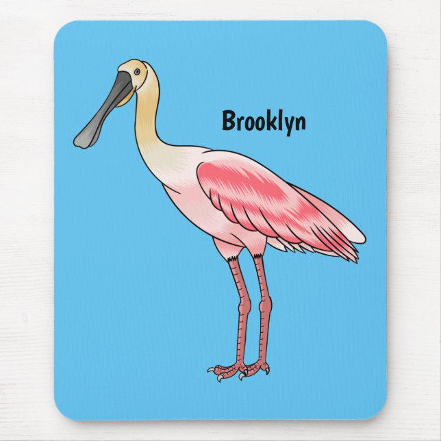 Roseate-Spoonbill-Cartoon Mousepad (Vorne)