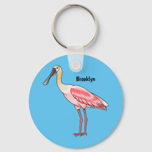 Roseate-Spoonbill-Cartoon Schlüsselanhänger
