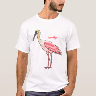Roseate-Spoonbill-Cartoon T-Shirt