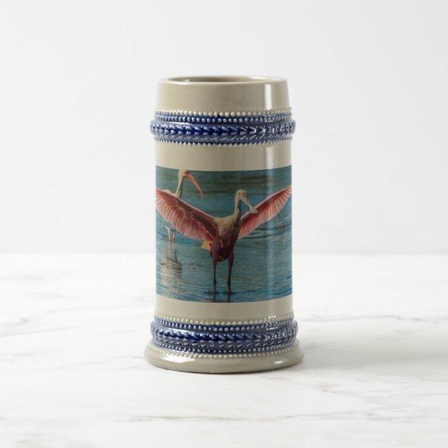 Roseate Spoonbill Gray/Blue 22 oz Stein Bierglas (Mittel)
