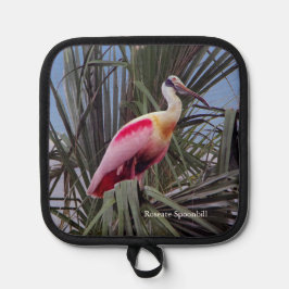 Roseate Spoonbill Oven Mitt and Pot Holdings Topflappen
