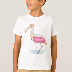 Roseate Spoonbill Vogelart Aquarellkunst T-Shirt