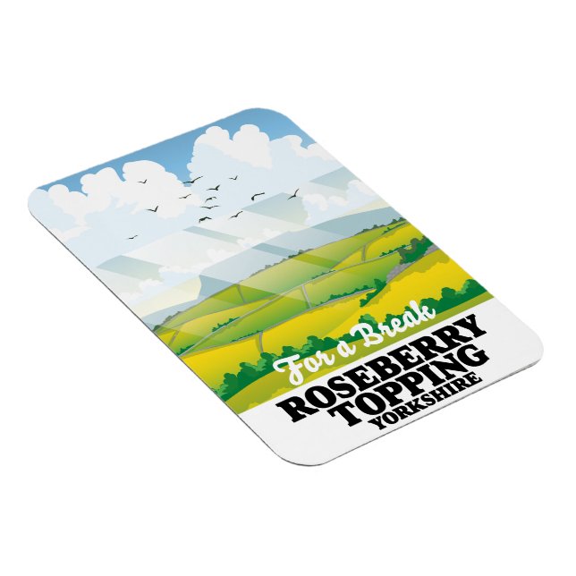 Roseberry Topping Yorkshire Reiseplakat Magnet (Rechte Seite)
