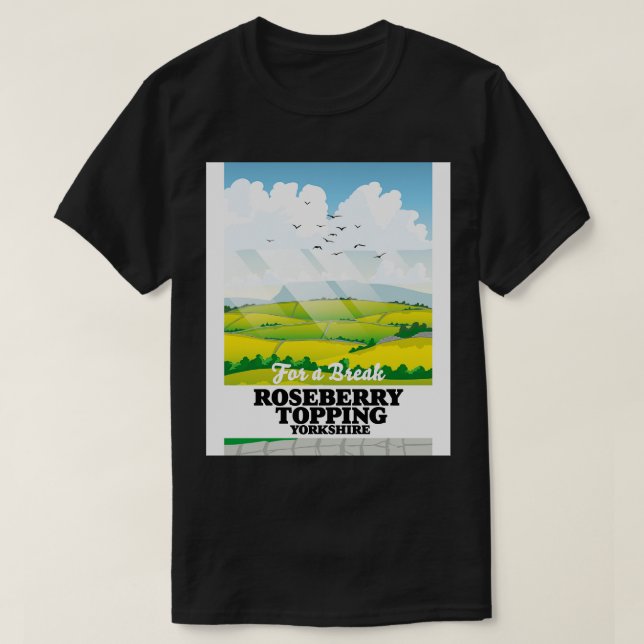 Roseberry Topping Yorkshire Reiseplakat T-Shirt (Design vorne)