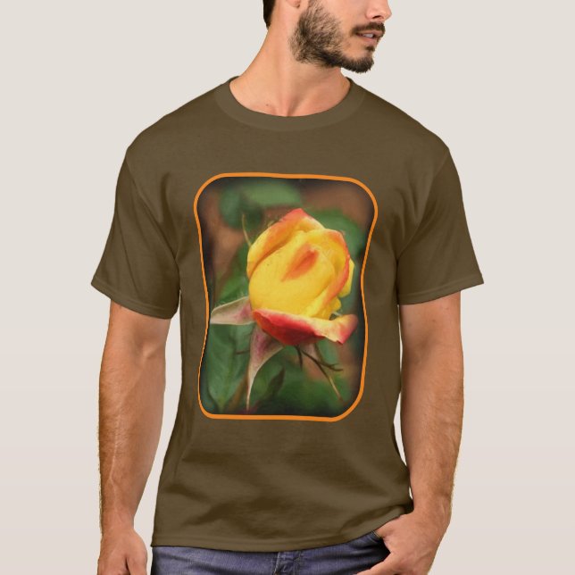 Rosebud Floral Art Photo Painting  T-Shirt (Vorderseite)