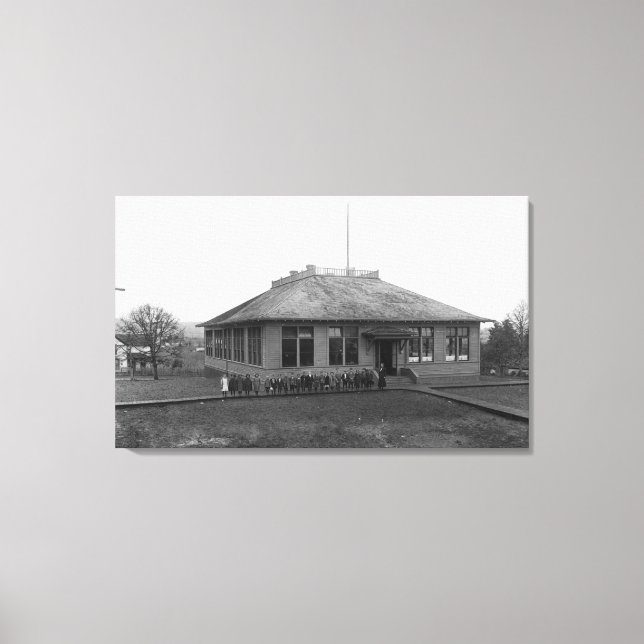 Roseburg, OR View West Side Public School Leinwanddruck (Vorderseite)