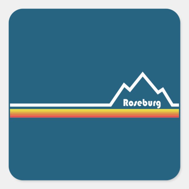 Roseburg Oregon Quadratischer Aufkleber (Vorderseite)